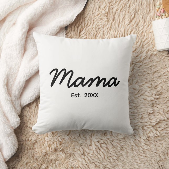 Mama Established Year | Mom Personalized Date Throw Pillow (Blanket)