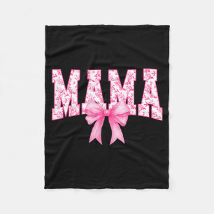 Mama floral toile pink watercolor coquette bow fleece blanket