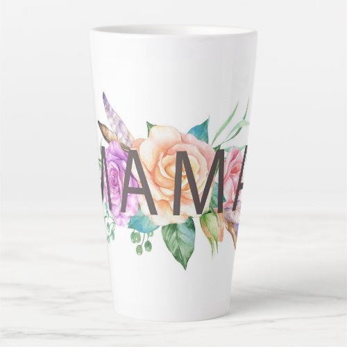 Mama Floral Watercolor Latte Mug