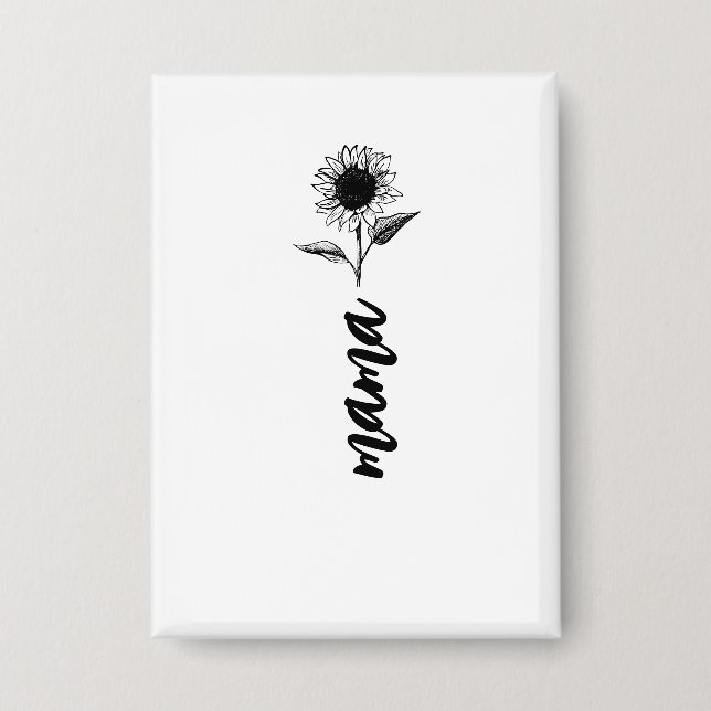 Mama flower gift button (Front)