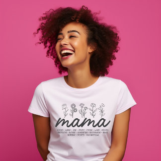 Mama Flowers Bible Scripture Mother's Day Gift T-Shirt