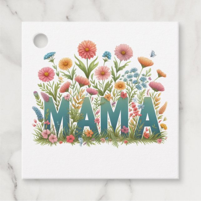 Mama Flowers Favor Tags (Front)