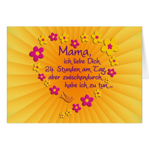 MAMA Flowers Heart Saying in german  your backgr