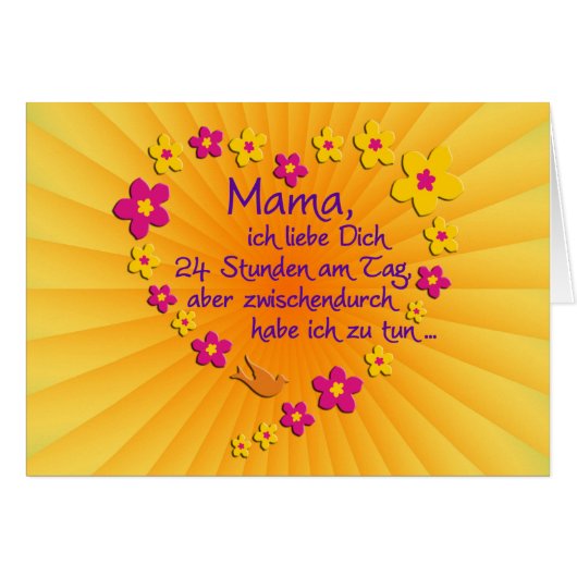 MAMA Flowers Heart Saying in german + your backgr. (Front Horizontal)