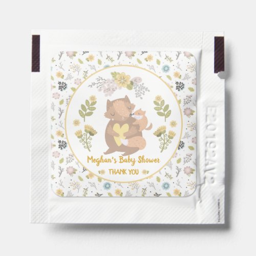 Mama Fox and Baby Fox Baby Shower Favor Hand Sanitizer Packet