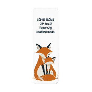 Mama Fox Woodland Animals Return Address Label