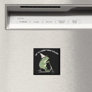 Mama Frog Off to Commit Mom Foolery Scooter Gift Magnet