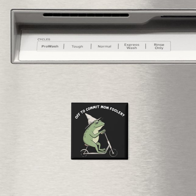 Mama Frog Off to Commit Mom Foolery Scooter Gift  Magnet (In Situ (Dishwasher))