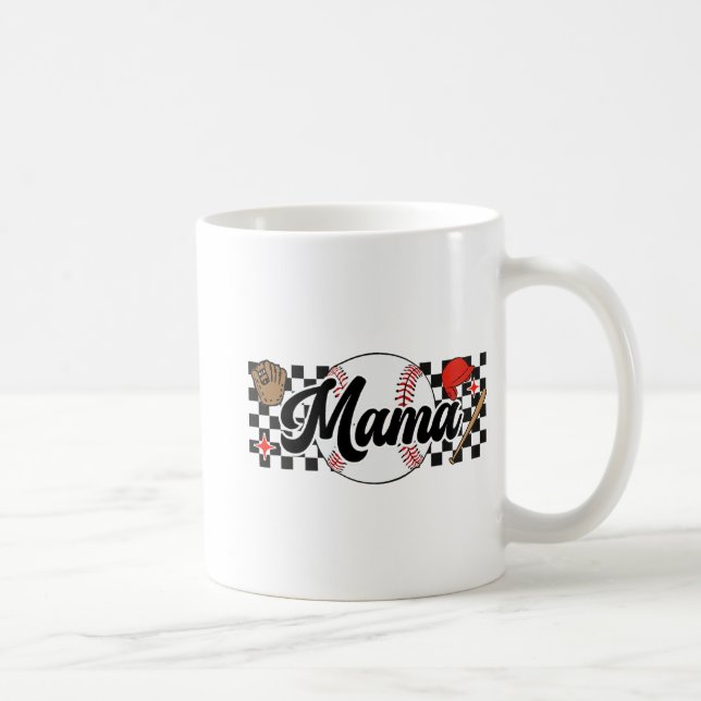 Mama Game Day Vibes Mothers Day Women Baseball Mom Coffee Mug (Right)