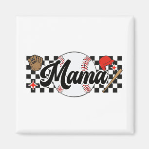 Mama Game Day Vibes Mothers Day Women Baseball Mom Magnet