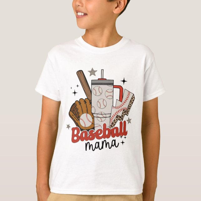 Mama Game Day Vibes Mothers Day Women Baseball Mom T-Shirt (Front)