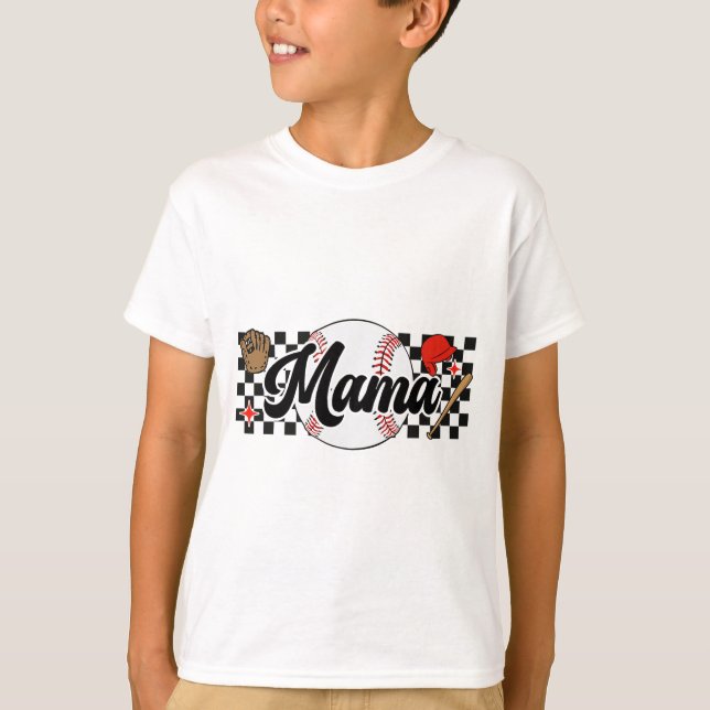 Mama Game Day Vibes Mothers Day Women Baseball Mom T-Shirt (Front)
