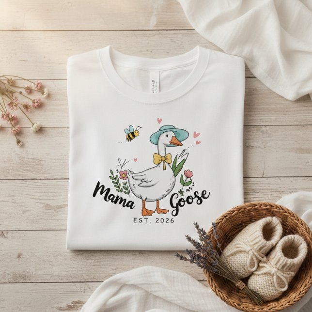 Mama Goose Est Cute Feminine Aesthetic T-Shirt (Creator Uploaded)