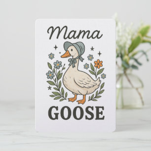 Mama Goose Floral Bonnet Whimsical Cute Holiday Card