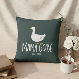 Mama Goose Minimalist Modern Motherhood Artwork Throw Pillow