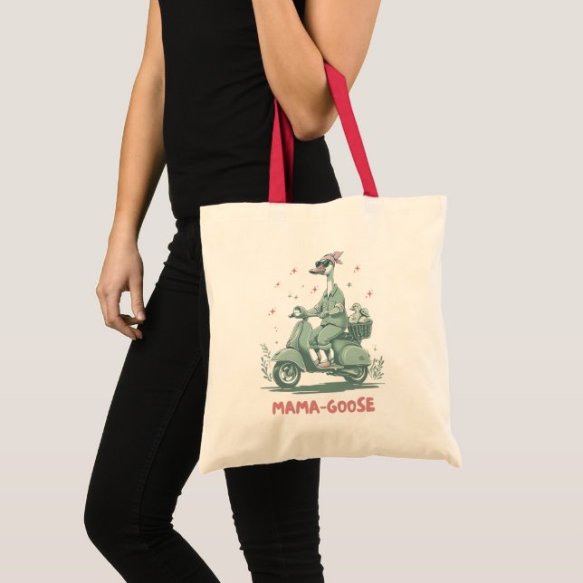 Mama Goose Scooter Tote - Whimsical Mom Bag (Front (Product))