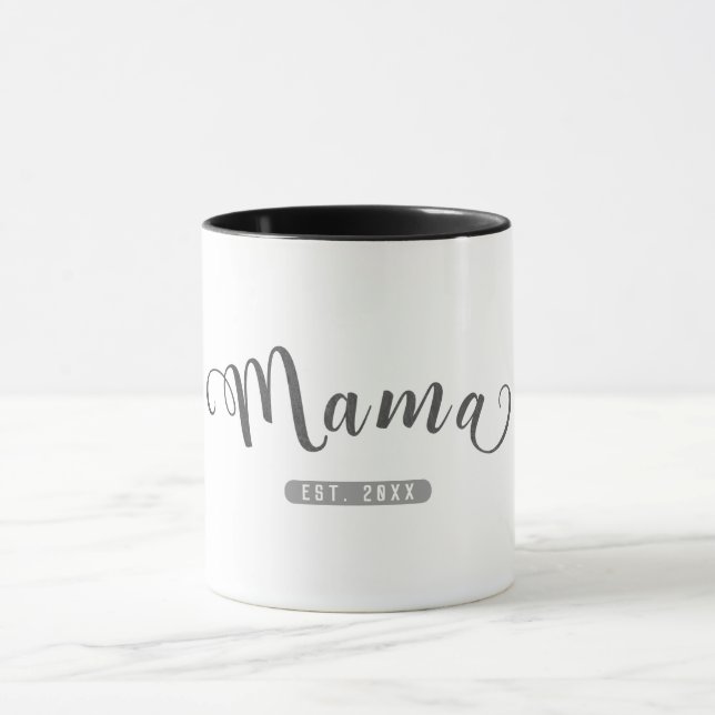 MAMA Grey Leather Est. Established Graphic Mug (Center)