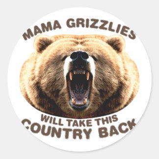 Mama Grizzlies Classic Round Sticker