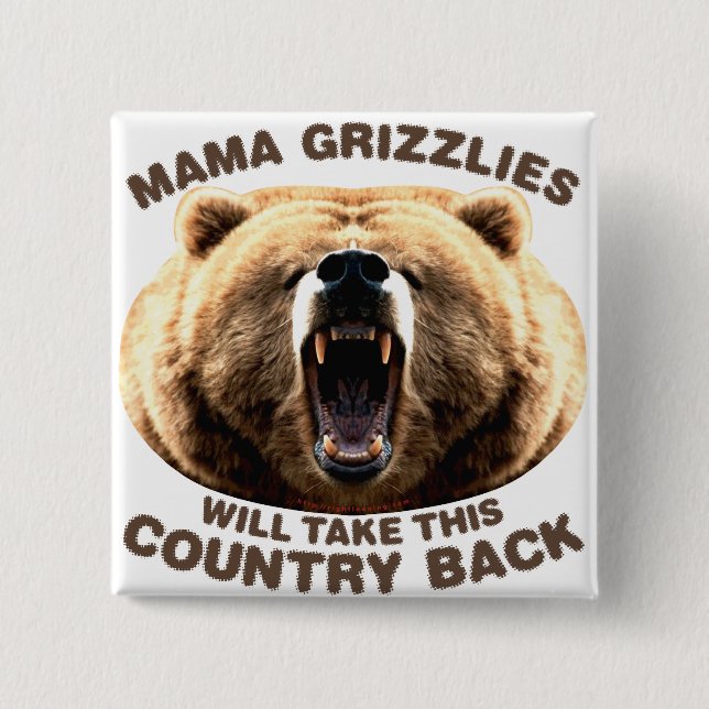 Mama Grizzlies Pinback Button (Front)