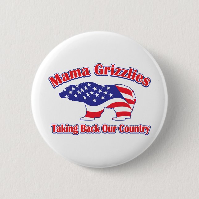 Mama Grizzlies Pinback Button (Front)