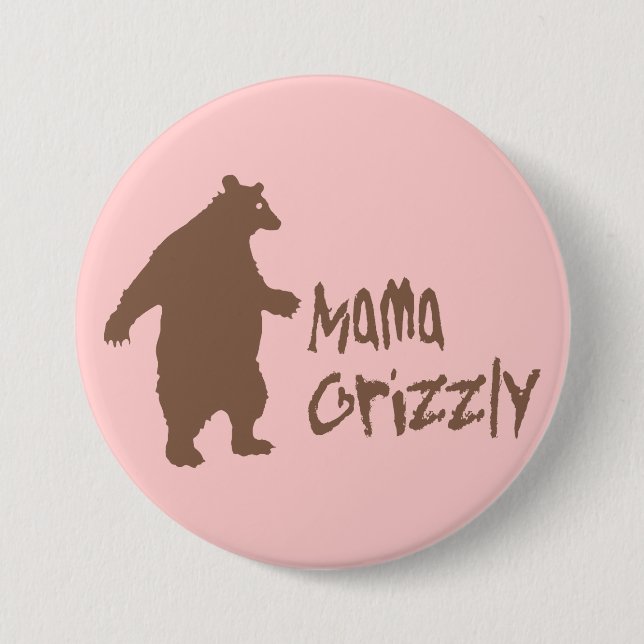 Mama Grizzly Pinback Button (Front)