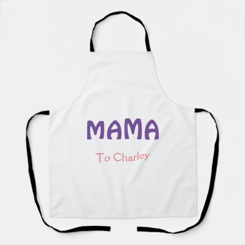 Mama happy mothers retro purple add name text vint apron