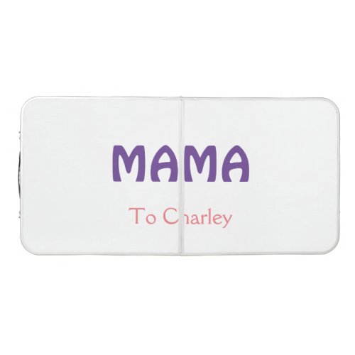 Mama happy mothers retro purple add name text vint beer pong table