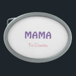 Mama happy mothers retro purple add name text vint belt buckle<br><div class="desc">design</div>