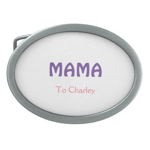 Mama happy mothers retro purple add name text vint belt buckle