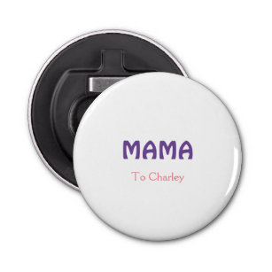 Mama happy mothers retro purple add name text vint bottle opener