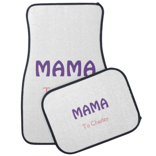 Mama happy mothers retro purple add name text vint car floor mat