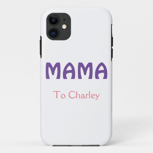 Mama happy mothers retro purple add name text vint iPhone 11 case