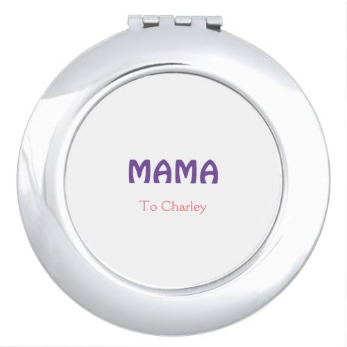 Mama happy mothers retro purple add name text vint compact mirror
