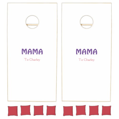 Mama happy mothers retro purple add name text vint cornhole set