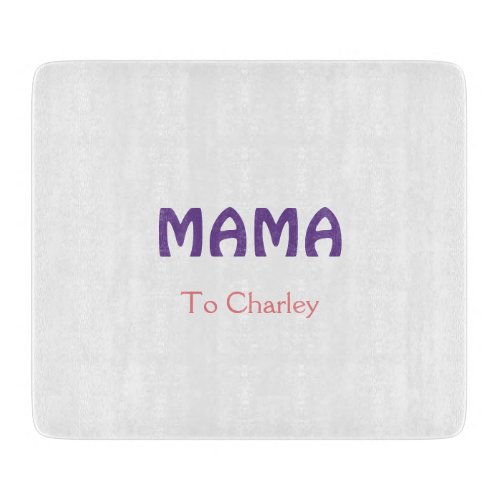 Mama happy mothers retro purple add name text vint cutting board