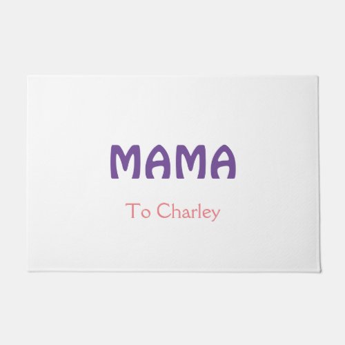 Mama happy mothers retro purple add name text vint doormat