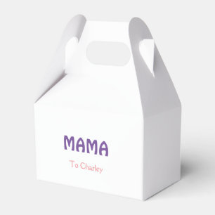 Mama happy mothers retro purple add name text vint favor boxes