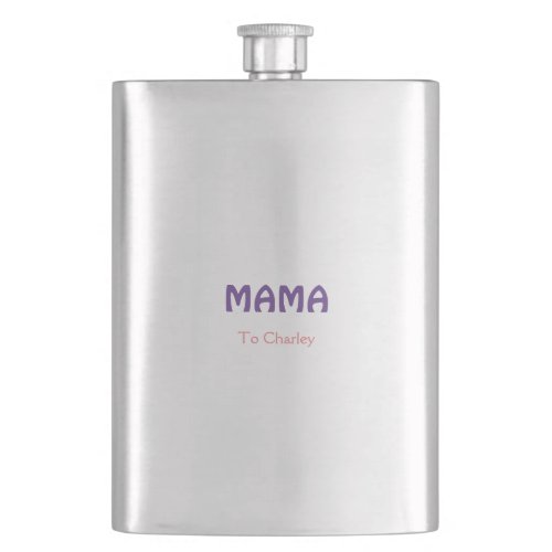 Mama happy mothers retro purple add name text vint flask