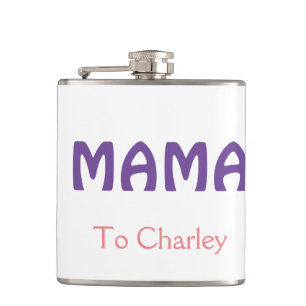 Mama happy mothers retro purple add name text vint flask