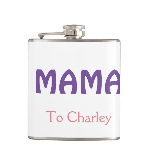 Mama happy mothers retro purple add name text vint flask