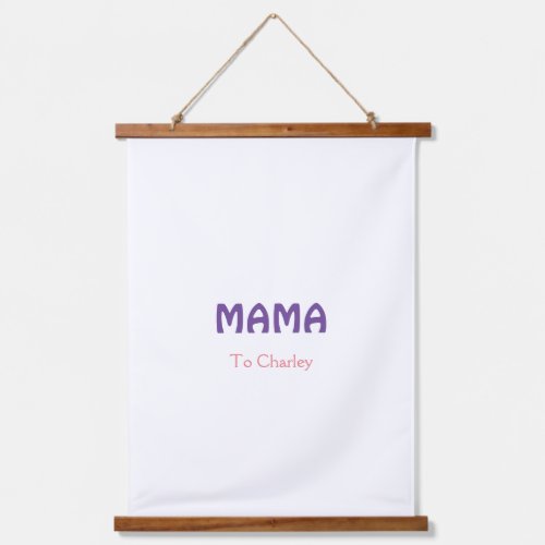 Mama happy mothers retro purple add name text vint hanging tapestry