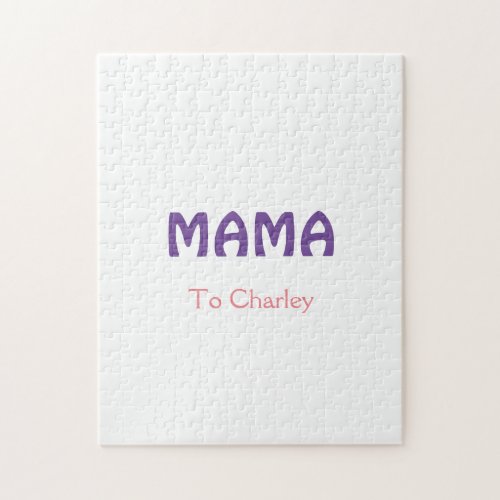 Mama happy mothers retro purple add name text vint jigsaw puzzle