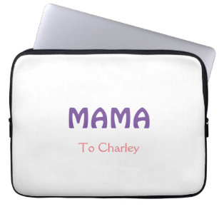 Mama happy mothers retro purple add name text vint laptop sleeve