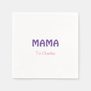 Mama happy mothers retro purple add name text vint napkins