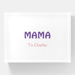 Mama happy mothers retro purple add name text vint paperweight