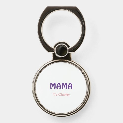 Mama happy mothers retro purple add name text vint phone ring stand