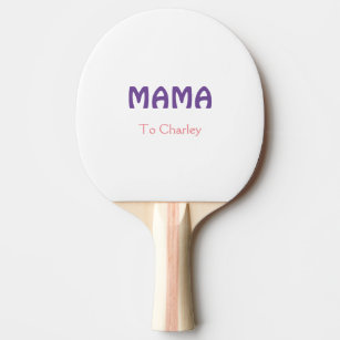 Mama happy mothers retro purple add name text vint ping pong paddle