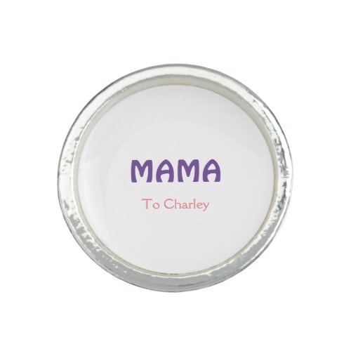 Mama happy mothers retro purple add name text vint ring