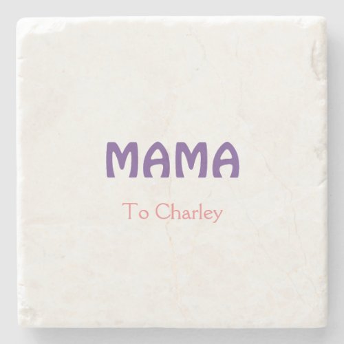 Mama happy mothers retro purple add name text vint stone coaster