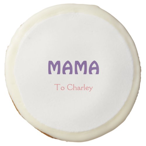 Mama happy mothers retro purple add name text vint sugar cookie